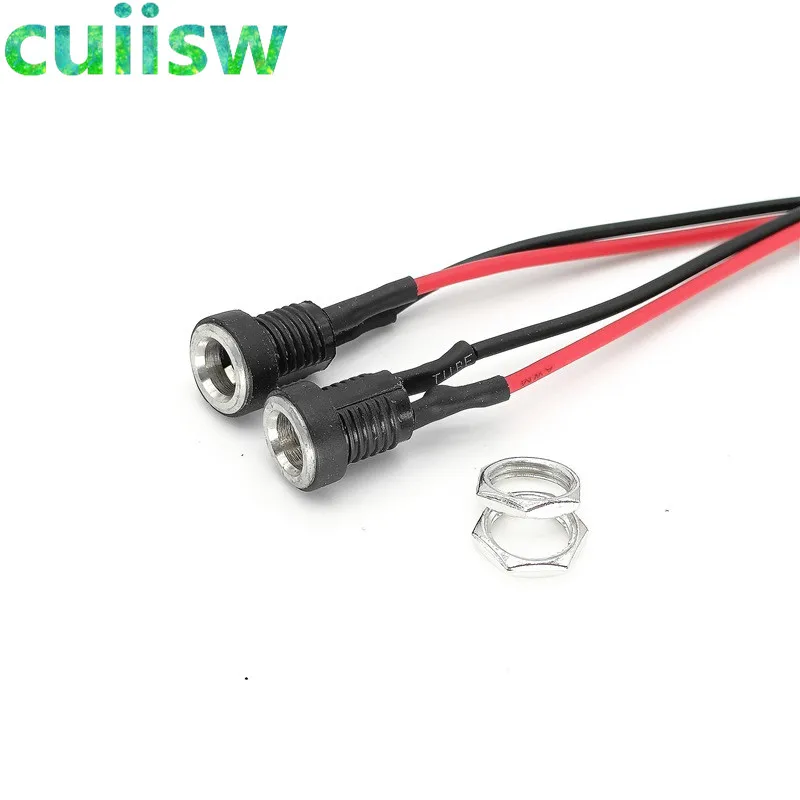 DC-022B 5.5x2.1 mm DC Power Supply Jack Socket Female Panel Mount Connector 20AWG Wire Cables Lenght 10/20cm