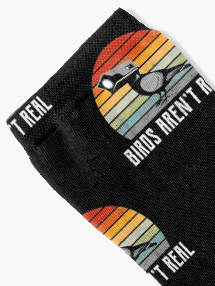 Vintage Birds Arent Real Classic Tshirt Socks funny sock summer Men's Socks Luxury Women's