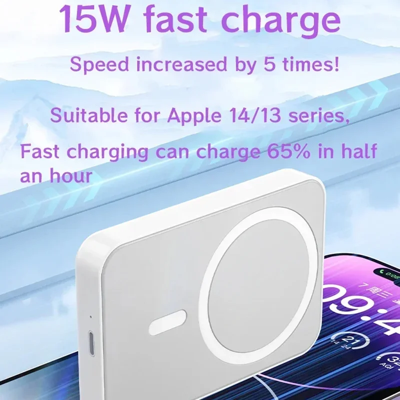 Macsafe 10000mAh  22.5W Super Fast Charging Wireless Magnetic Power Bank  Folding Bracket Portable External Battery Charger