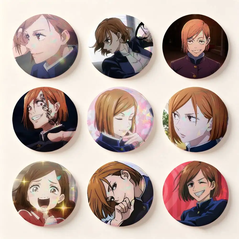 Anime Nobara Kugisaki Badges Button Round Creative Pin Brooch Badge Bag Decor Accessories Fans Collect Friends Gifts