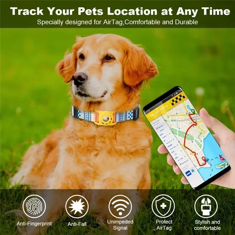 Pet Cat Dog Digital Printing Collar for Apple Airtag Protective Cover Small and Medium-Sized Dogs Articles Accessories