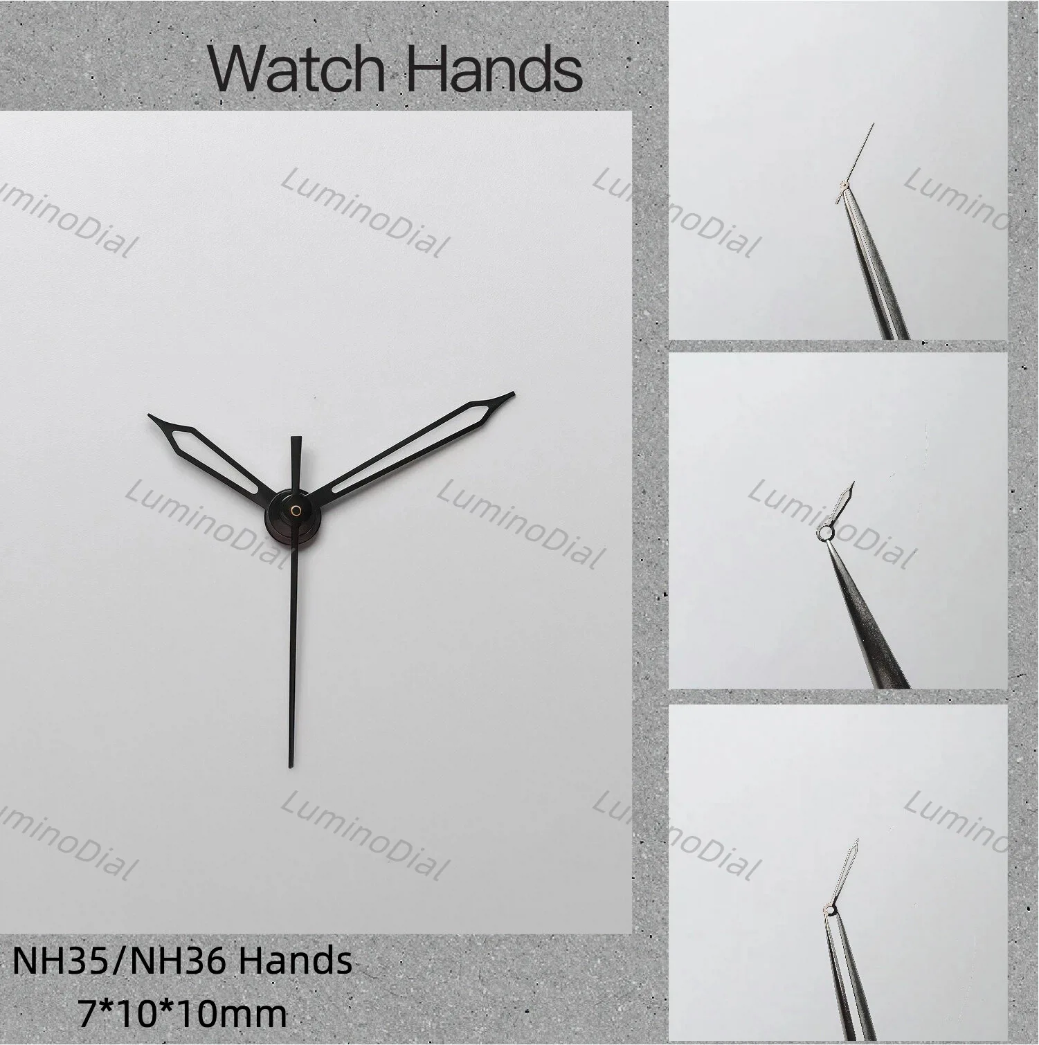 مضيئة حافة سوداء ساعة يد بيضاء الأيدي 7*10*10 مللي متر اكسسوارات الساعات لعيار NH35/NH36 #1