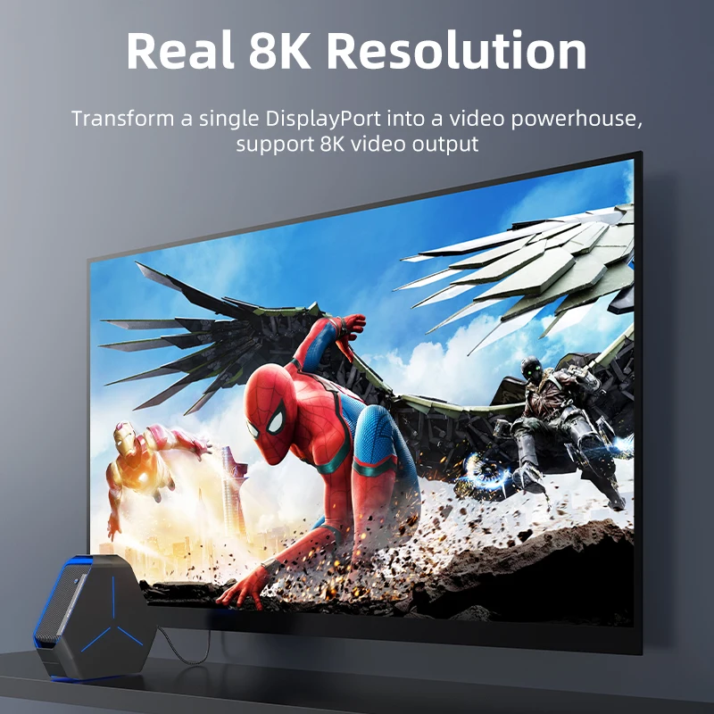 CABLETIME Displayport to Dual HDMI Adapter 8K MST 4K@60Hz Dual Display UHD LED Light DP To HDMI for Display Dock For Mac Laptop