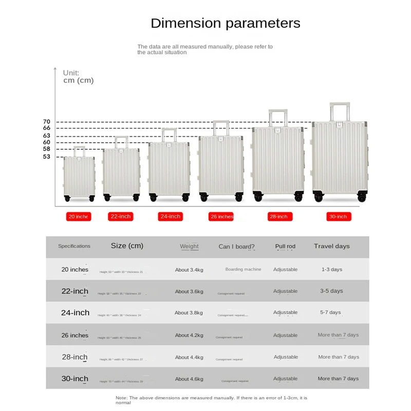 Aluminium Frame  High Value Luggage Thickened Durable Trolley Case Universal Wheel  Multifunctional 20 Travel Boarding Suitcase