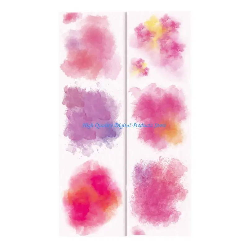 스크랩북을위한 U2JE 수채화 장식 마스킹 테이프 50mmx2m