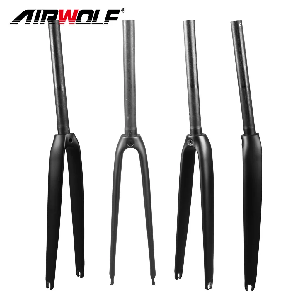 

AIRWOLF NEW Carbon Fork 700C Road Bike Fork V Brake UD 3K Quick Release 100*9mm Straight Tube Light Carbon Road Bicycle Forks