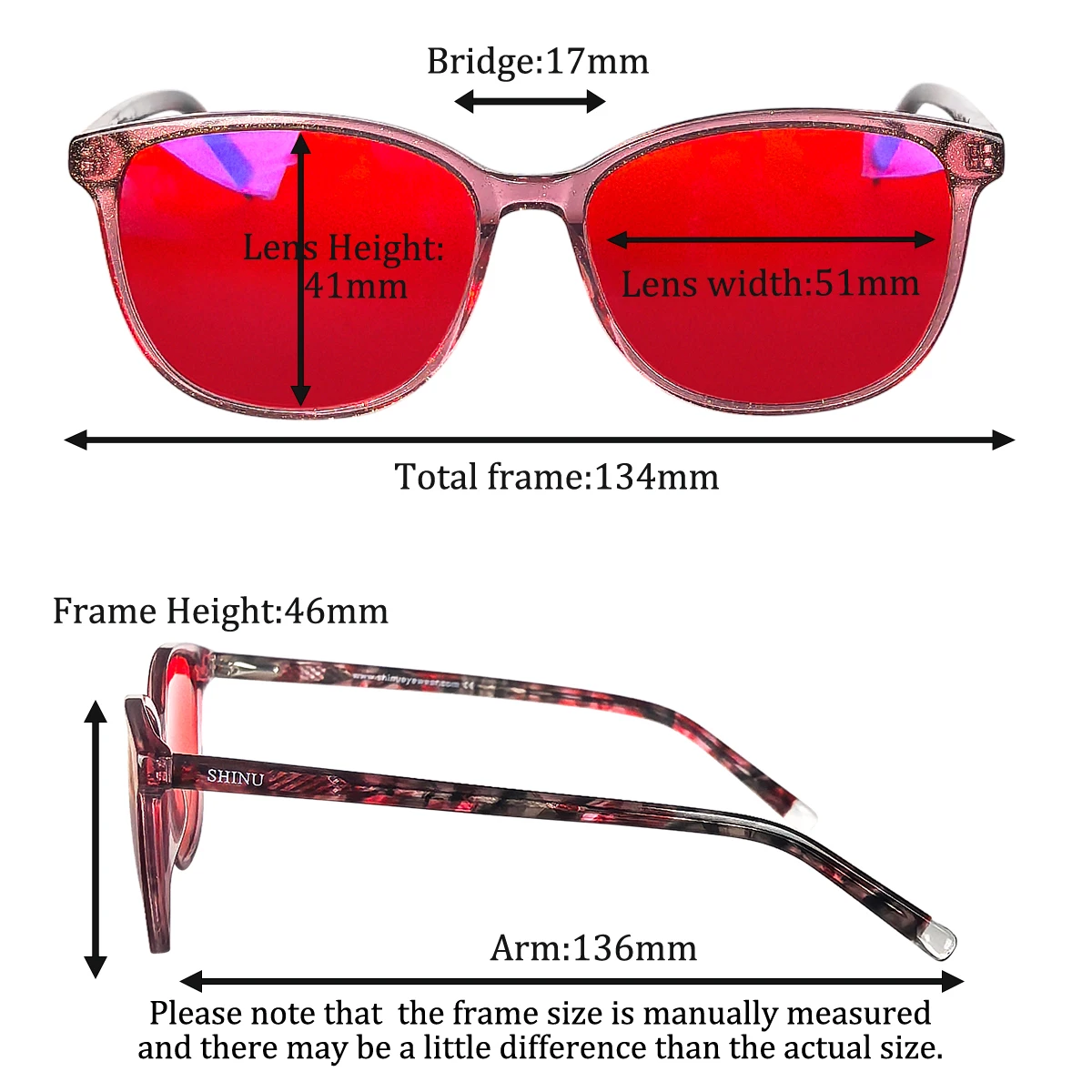 Gafas rojas de acetato y2k para mujer, lentes de trabajo con filtro de luz azul para ordenador, color naranja