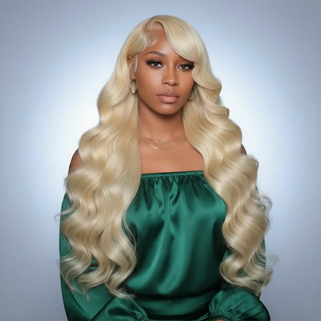 

613 Hd Кружевной фронтальный парик 13x6 Объемная волна Парики из натуральных волос Бразильский 200 Плотность Предварительно выщипанный блондин 13x4 HD Парики из кружева спереди 40 дюймов