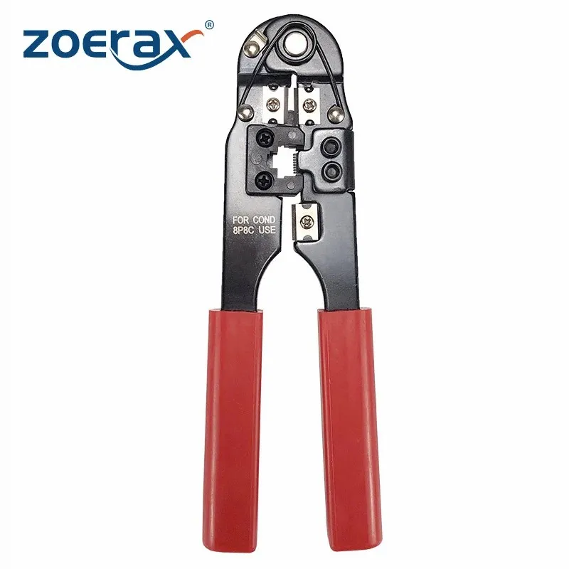 Zoerx-network Crimping Tool Modular Crimper Networking Wire Tool Kit Cortar e Descascar Cabos de Rede Apenas para 8p8c Rj45