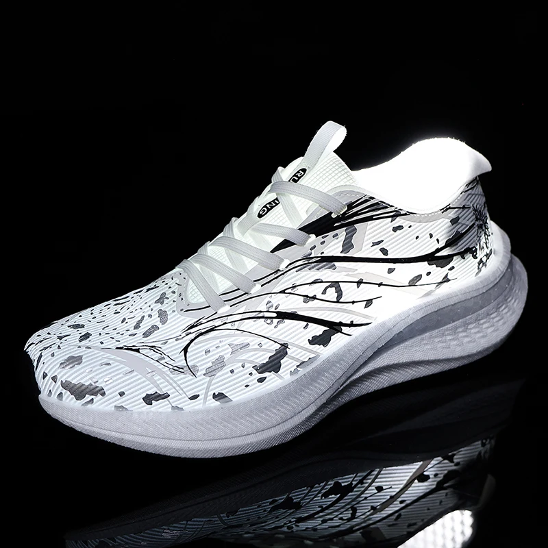 Men Women Carbon Lightweight Mesh Athletic Sneakers Autumn Shock Absorb Breathable Running Shoes for Workout Walking Gym Sports