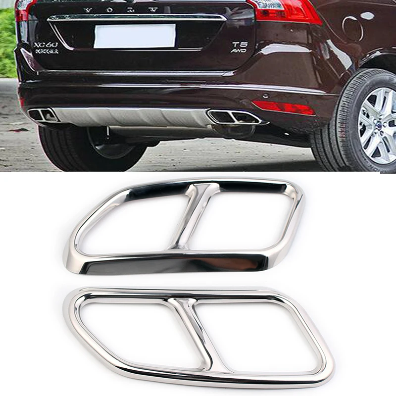 

For Volvo XC60 2014-2017 Car styling Rline Tail Throat Exhaust Pipe tail pipe exhaust pipe cover muffler tip auto accessories