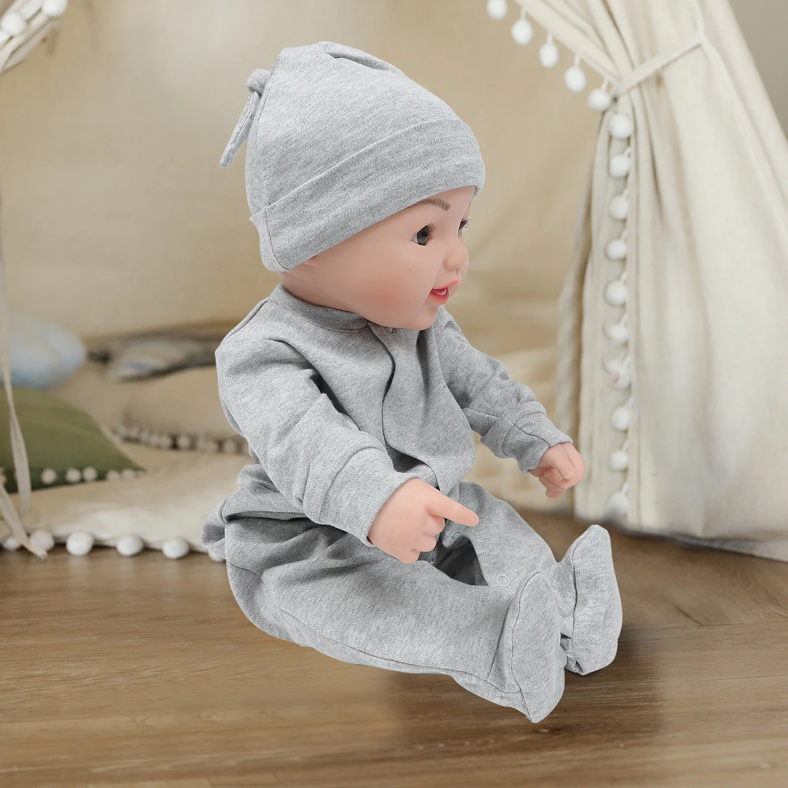 

1Set Baby Cotton Jumpsuit Outfit Set Newborn Clothes Premium Soft Skin-Friendly Comfortable Party Wear Romper Hat Mittens Bib