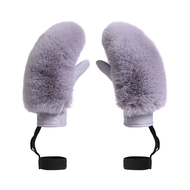 Gsou neve 2024 inverno novas luvas de esqui para mulher, à prova de vento, à prova de frio, quente e pelúcia comércio exterior luvas de esqui de pelúcia para mulher