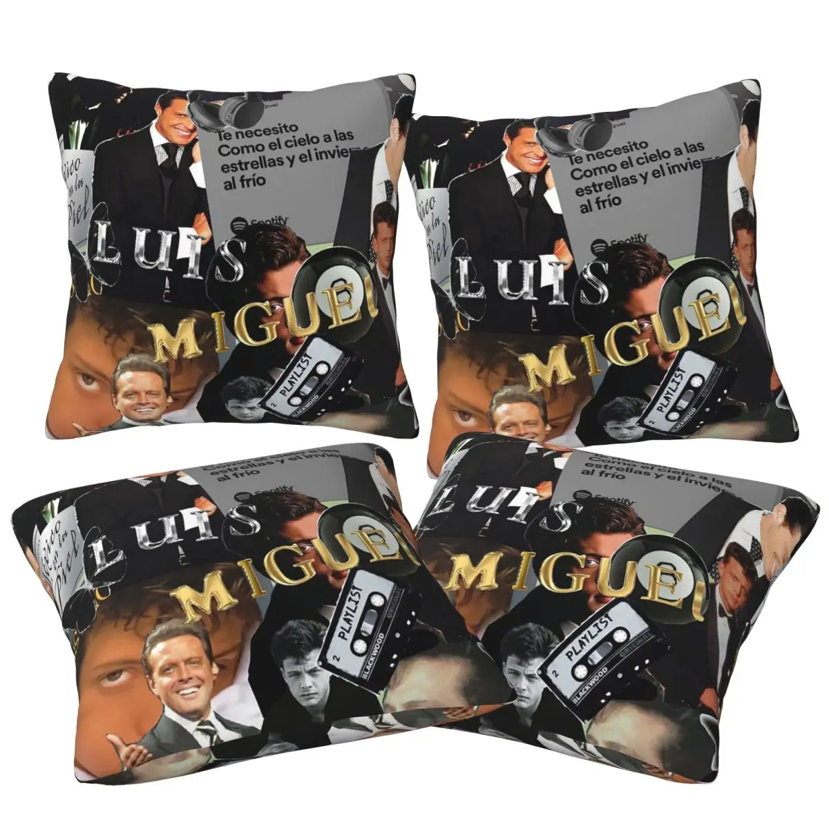 Luis Miguel Singer 4 Uds funda de almohada cuadrada funda de cojín funda de almohada cómoda funda de almohada para el hogar dormitorio coche