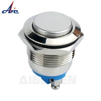 ABILKEEN, precio barato, interruptor de botón de Metal de cabeza redonda de 19MM de alto, botón pulsador momentáneo 1NO con Terminal de tornillo de 2 pines