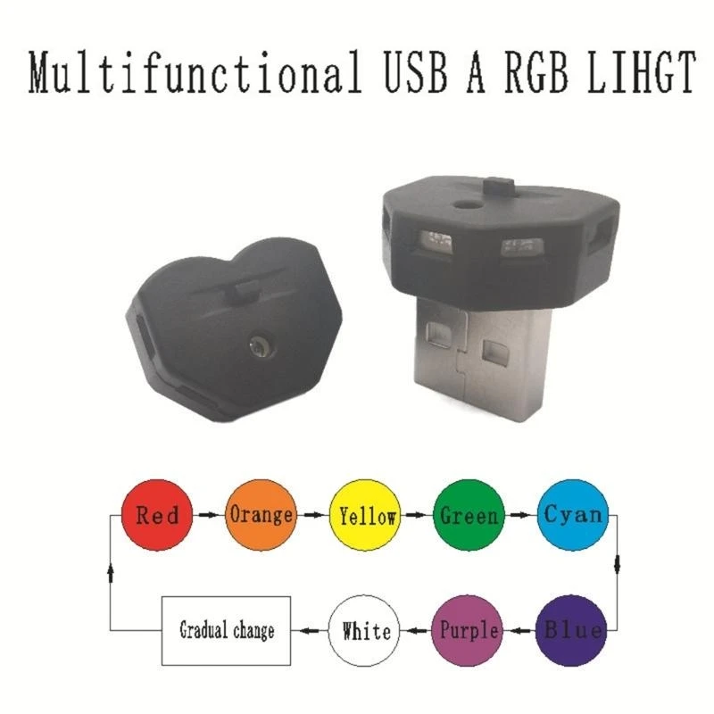 Fotografia 6: A2BF LED LED LED LEITE E LUDER NOITE USB A OPÇÃO Múltiplas cores alimentadas Tipo C