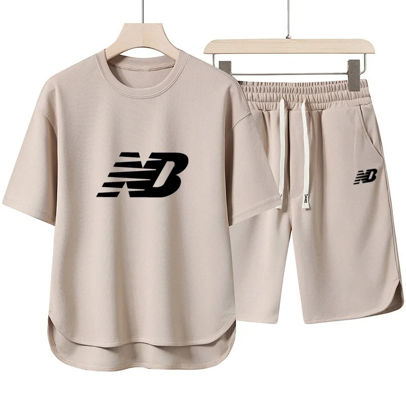 

Men's Summer Fitness Set - Letter-Printed Short-Sleeved T-Shirt - Offers a variety of sizes and colors for you to choose from