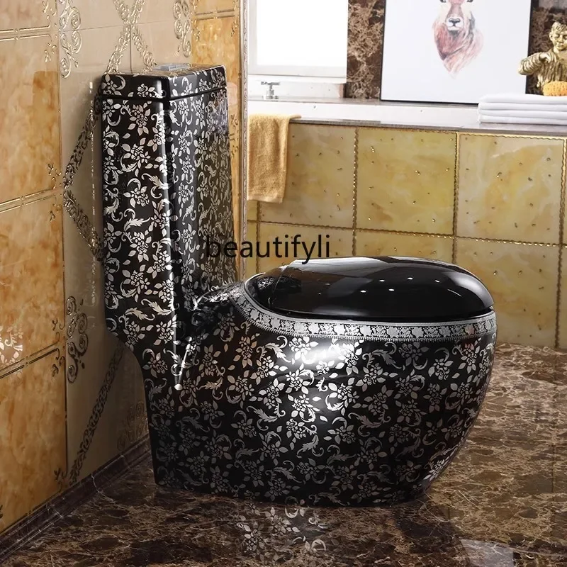 Creative Ceramic Silver & Black Super Swirl Retro Bathroom Deodorant Nordic Toilet Household Decor