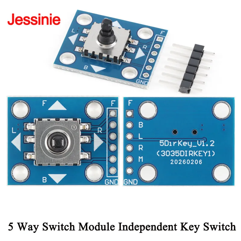 10pcs/1pc Five-way Navigation Key Module Independent Keyboard Key Switch Push Button 5D Joystick Microcontroller STM32 5 Way