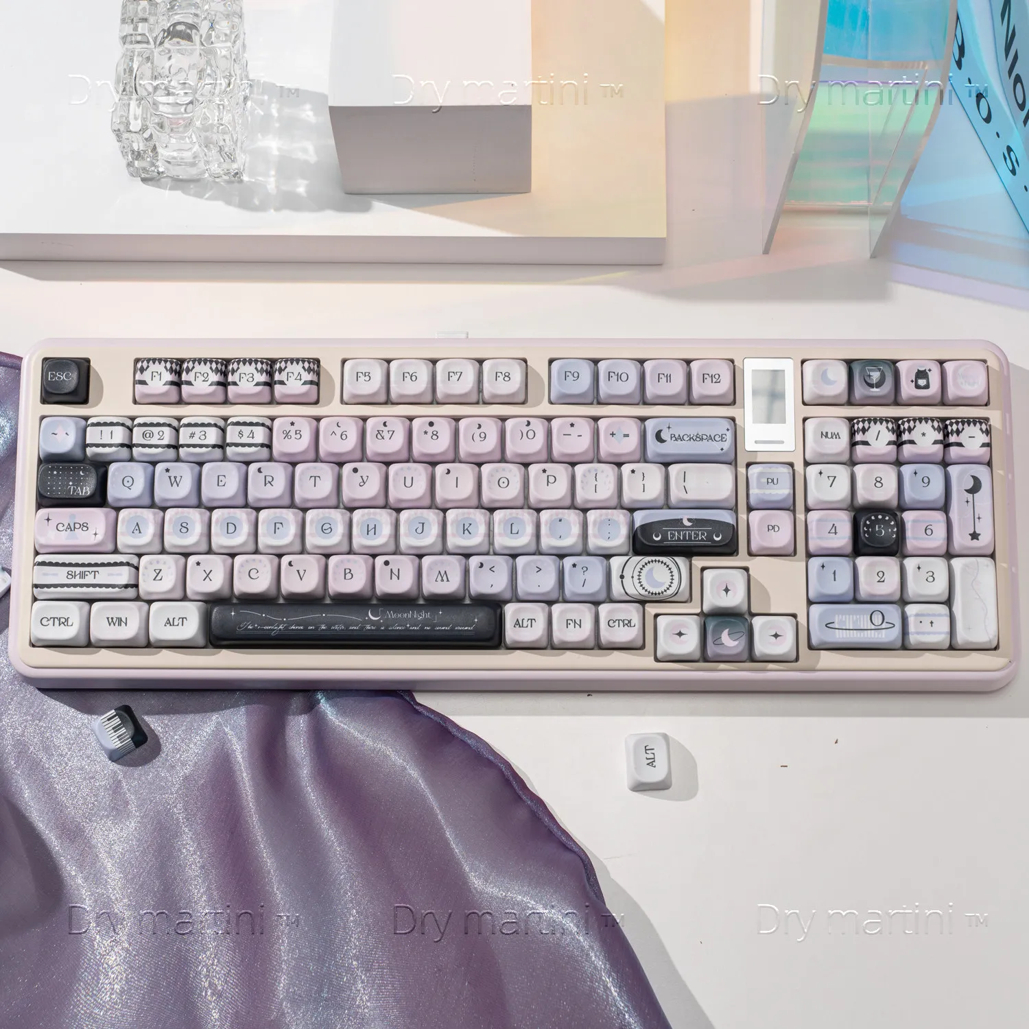 Alice Layout Keycaps MO Profile PBT Sublimation Spherical Keycap for MX Switches 61 68 75 84 87 98 108 Keys Mechanical Keyboards