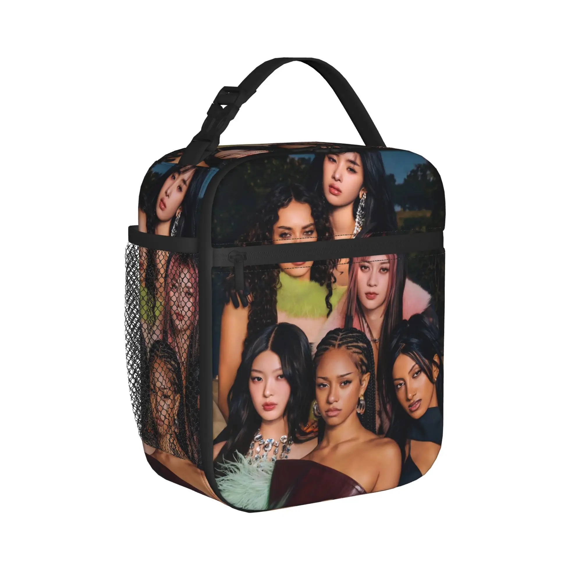 Katseye Music Girl Group Lunch Bag For Women  Designer Lunch Box Funny Picnic Cooler Bag Portable Oxford Thermal Lunch Bags