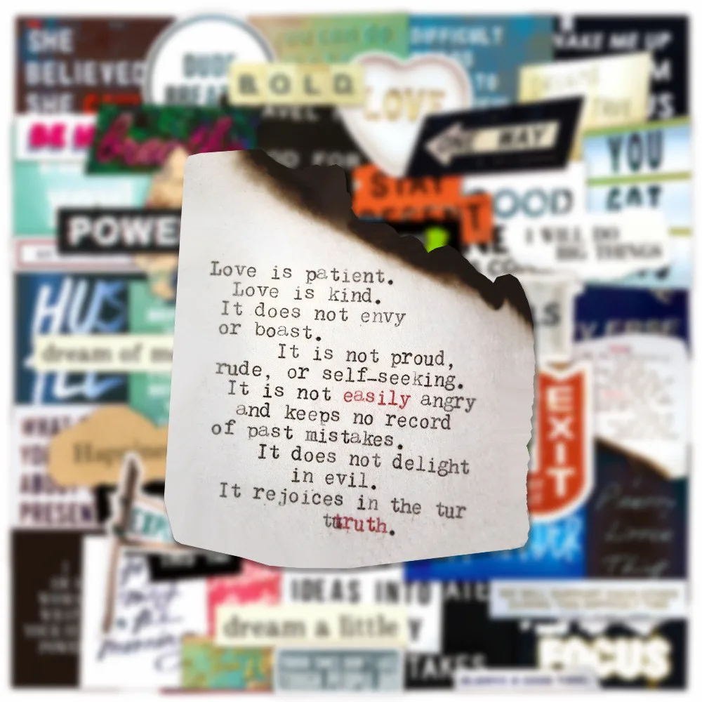 60 Stück Vintage Collage Text Aufkleber Großhandel kreative wasserdichte Graffiti Dekor Aufkleber für Notebook Wasser Tasse AnimeWorlds Store