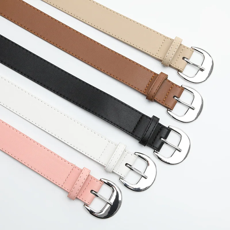 

Women's Belt Fashion Pin Buckle Thin Belt Genuine Luxury Soft Belt Women with Cargo Pants Jeans Windproof Belt PU Leather Belt