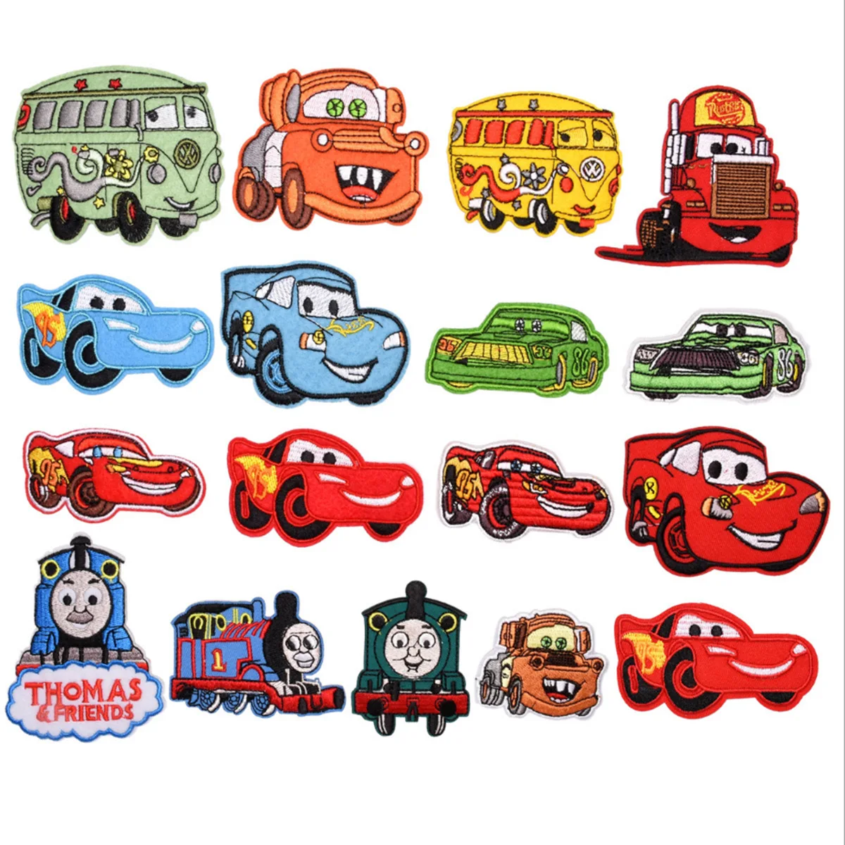 

1Pcs Lightning Mcqueen Cars Iron On Patches Disney Mater Sewing Sticker Clothes Children Print Applique Embroidery