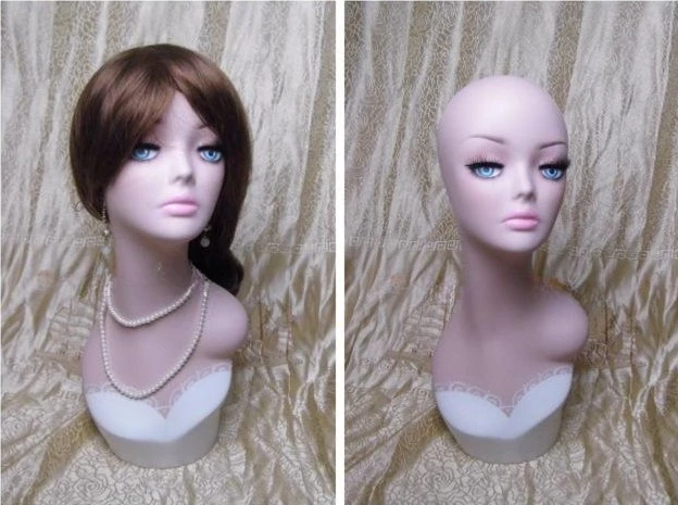 

High quality Fiberglass vintage female manikin mannequin dummy head bust for earrings &wigs & hat & jewelry display