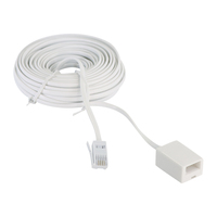 5M 10M 15M 20M 6P4C Modular British Telephone Phone Cables Wire White Extended Cable Extension Line Accessories
