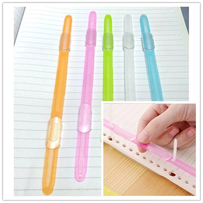 10pc 2 Hole Binding Clips Strip Binder Plastic Loose-leaf Clip Color A4 Paper Fasteners DIY Album Scrapbook File Folder Notebook