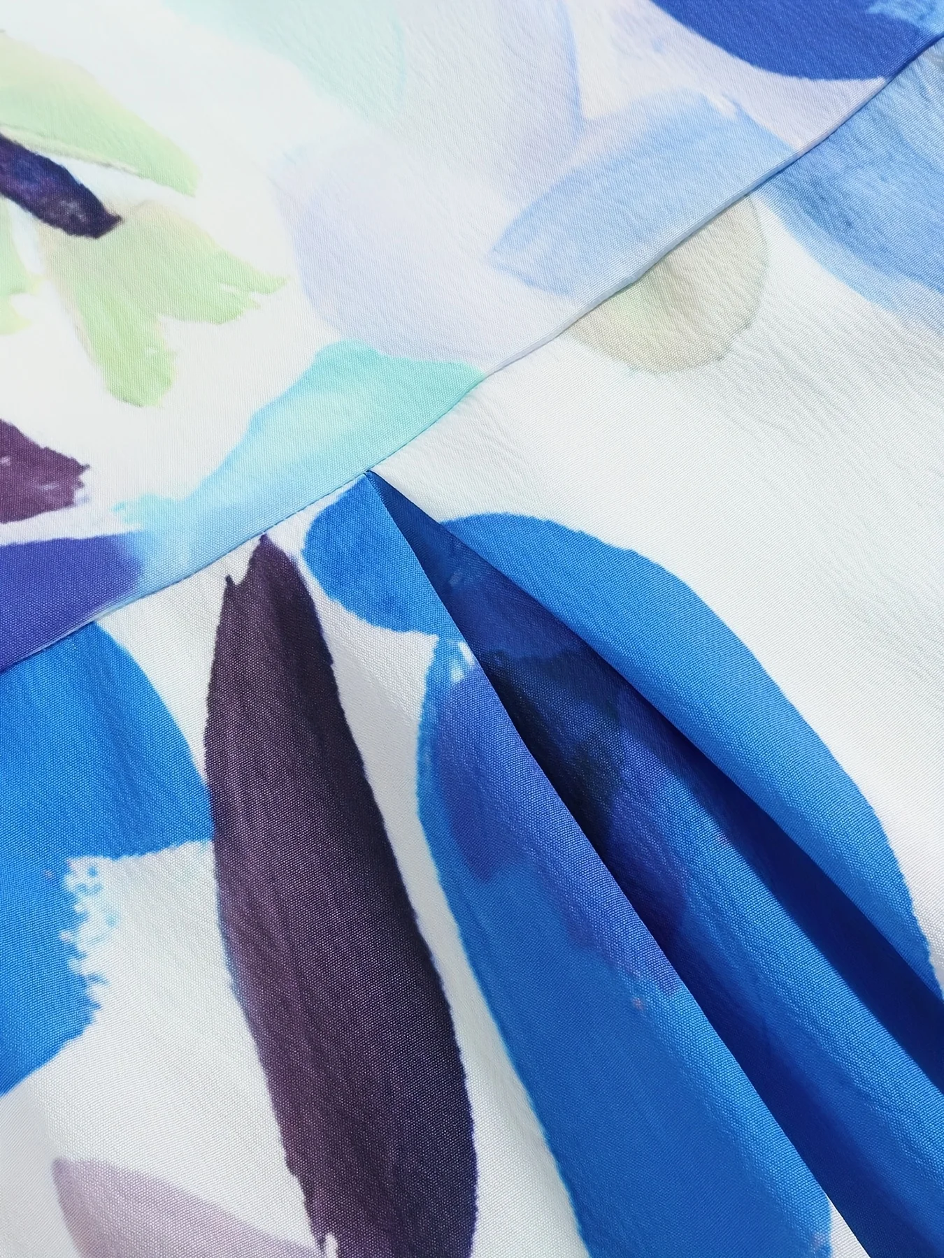 Blue Women's oversized woven casual summer round neck dress Blue