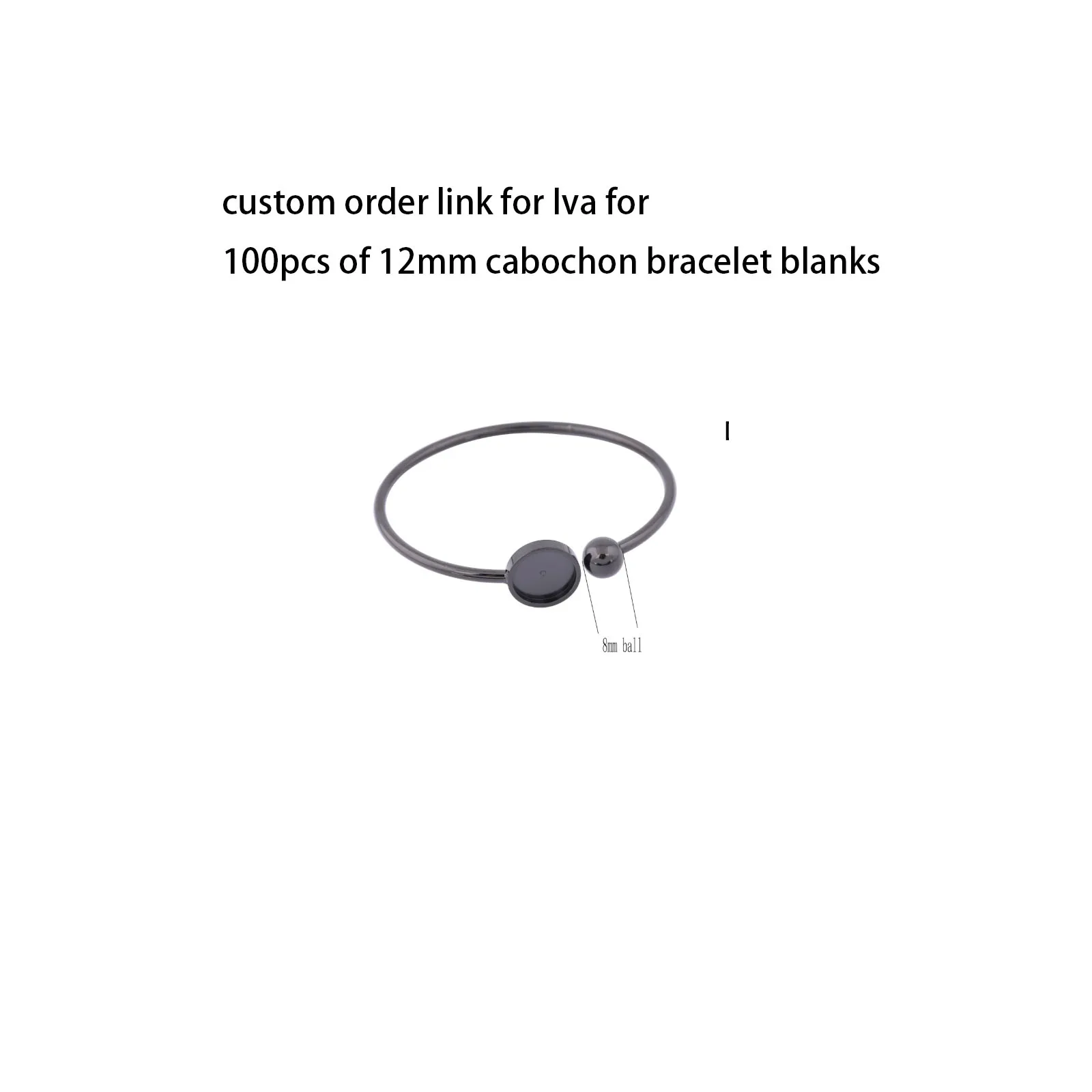 

Индивидуальный заказ для Iva за 100 шт. 12 мм кабошон-браслет, заготовки для основания браслета черного цвета