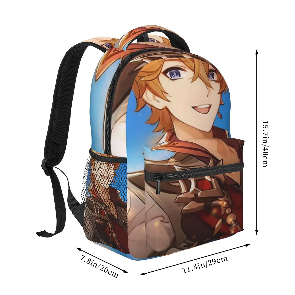 어린이용 원신 임팩트 백팩, 대용량 책가방, 학생 학교 가방, 만화 어린이 배낭, 숄더백