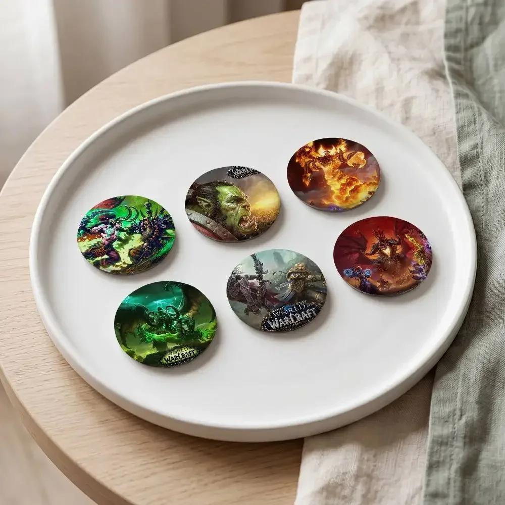 Video Game World Of Warcraft Cartoon Badges 25 32 44 58 75 Mm Round Cosplay Pin Bag Decor Fans Collect Friends Gifts