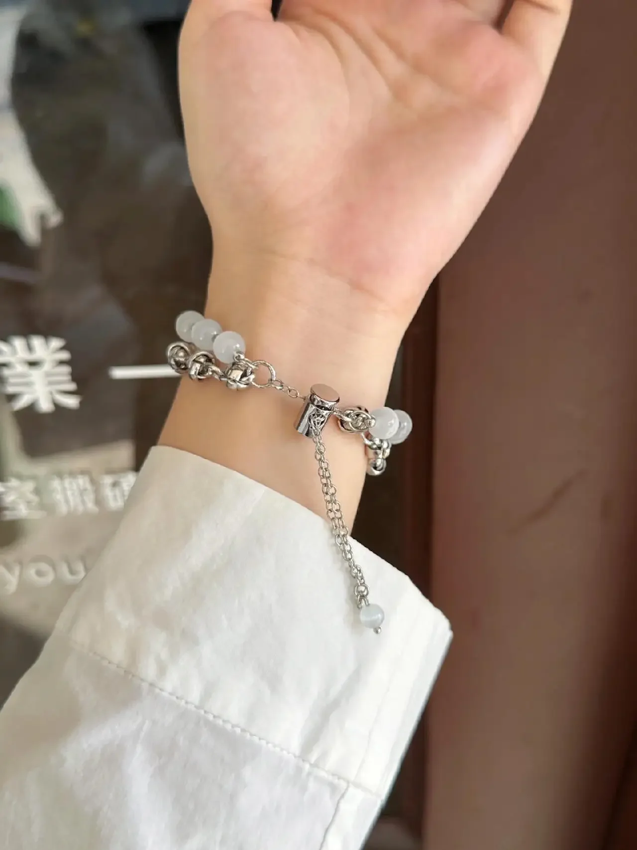 여성을위한 애플 시계 밴드에 대한 패션 비즈 금속 링크 스트랩 38mm 40mm 41mm 42mm 44mm 45mm 46mm 49mm