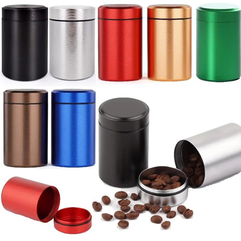 

1Pc Aluminum Storage Jar Portable Airtight Smell Proof Container Bottle Multipurpose Storage Container for Spices Coffee Tea60ml