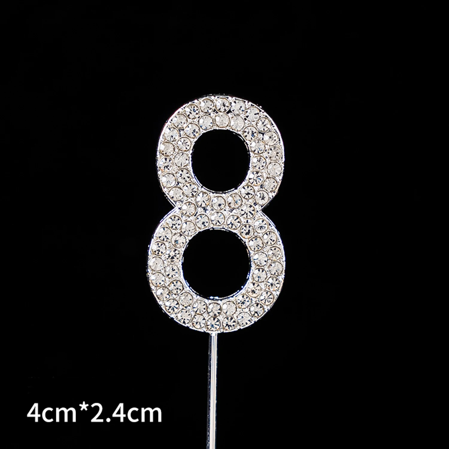 1pc 0-9 Legierung Diamant Digitale Kuchen Topper Fee Plugin Funkelnden Kristall Ziffern Hochzeit kinder Geburtstag Kuchen Dekoration – Detail 3