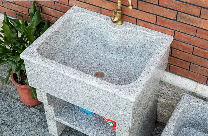 Granite stone washbasin single basin balcony marble pool sink stone outdoor household integrated garden court