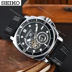 SEIKO 5 Mechanical Watch  Automatic Watch Men's Canvas with Luminous Men's Quartz Watch Luxury Fashion  Ladies Original Watchs