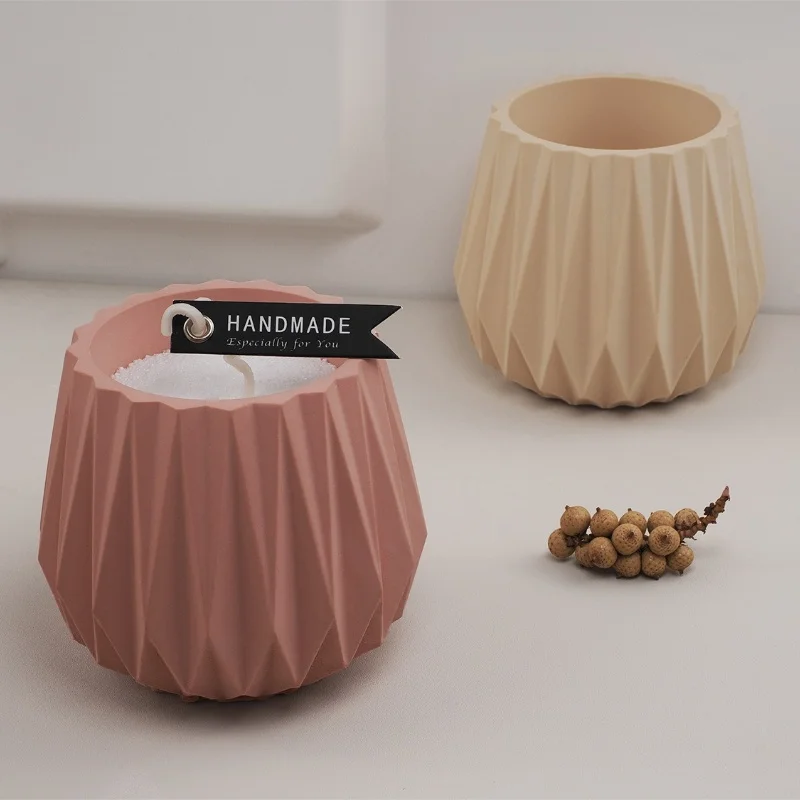 절단 표면 화분 캔들 컵 실리콘 몰드, DIY 석고 아로마 테라피 쥬얼리 보관함, 장식 장식 송진 몰드