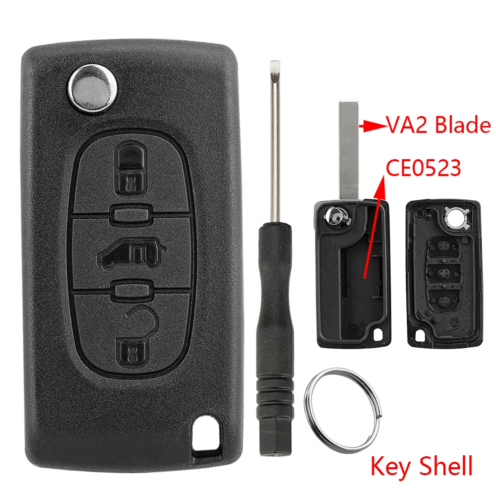 

Для Peugeot Partner Citroen Berlingo флип-чехол для дистанционного ключа автомобиля брелок 3-кнопочный фургон VA2 Blade CE0523