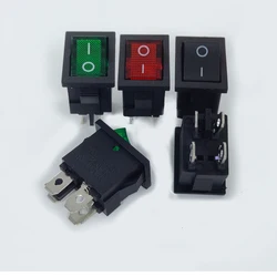 20PCS/Lot KCD1 Power Rocker Boat Switch 4Pin 4P 6A/250V Red/Green/Black 21*15mm