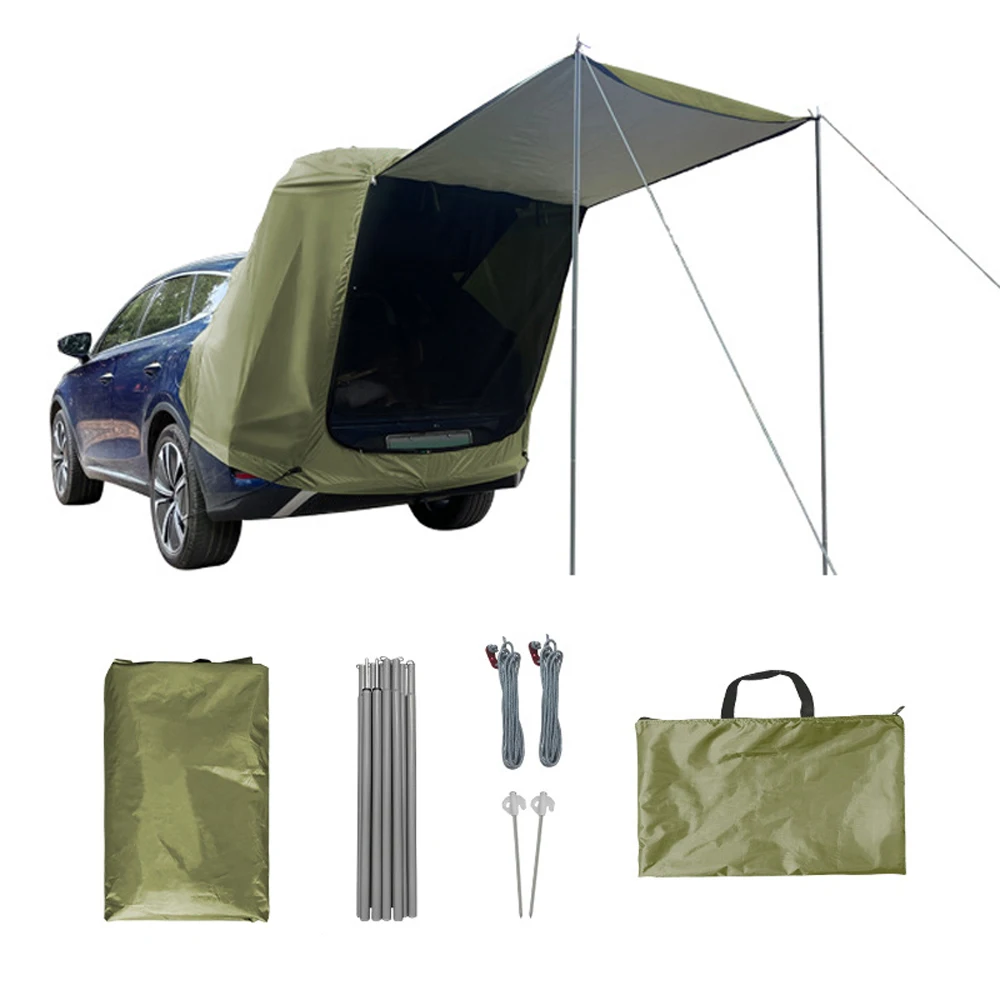 Outdoor Car Rear Tent Camping Picnic Car Rear Tent with Canopy Car Rear Extension Tent Sunshine-Proof Rain-Proof Car Rear Tent