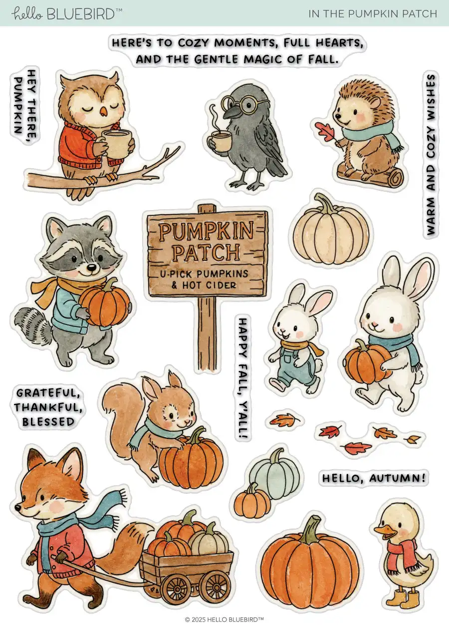 

The 2025 Fall Release Fox Rabbit Forest Book Buddies Stand Clear Stamps Doodle Frame Card Metal Cutting Dies For DIY Scrapbook