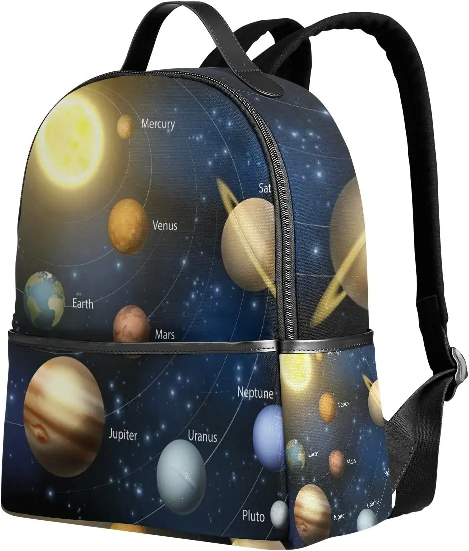 Planet Solar System Polyester Backpack School Travel Bag