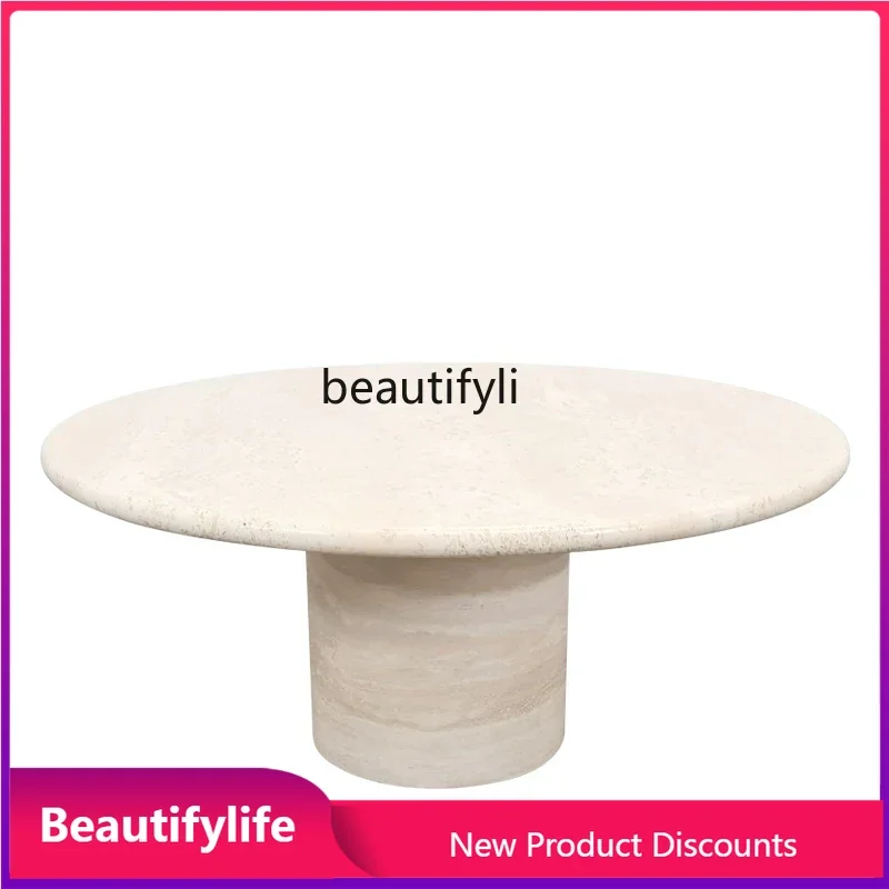 

Современный журнальный столик из натурального мрамора и желтого пещерного камня, простой тихий стильный дизайн, качественный роскошный журнальный столик