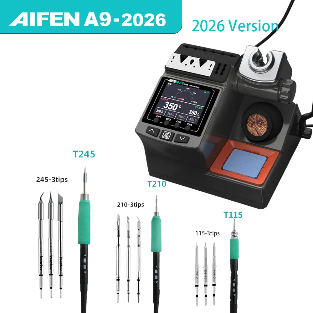 AIFEN A9-2026 Soldeerstation 180W Power Compatibel T210 T115 T245 Ijzeren Handvat voor Telefoon Moederbord PCB Chip Lassen reparatie