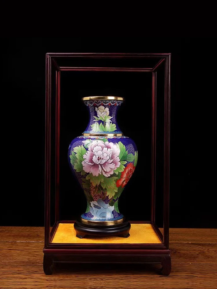 

Vase ceramic underglaze color high-end retro desktop ornament withgiftbox handicrafts office Chinese characteristics abroad gift