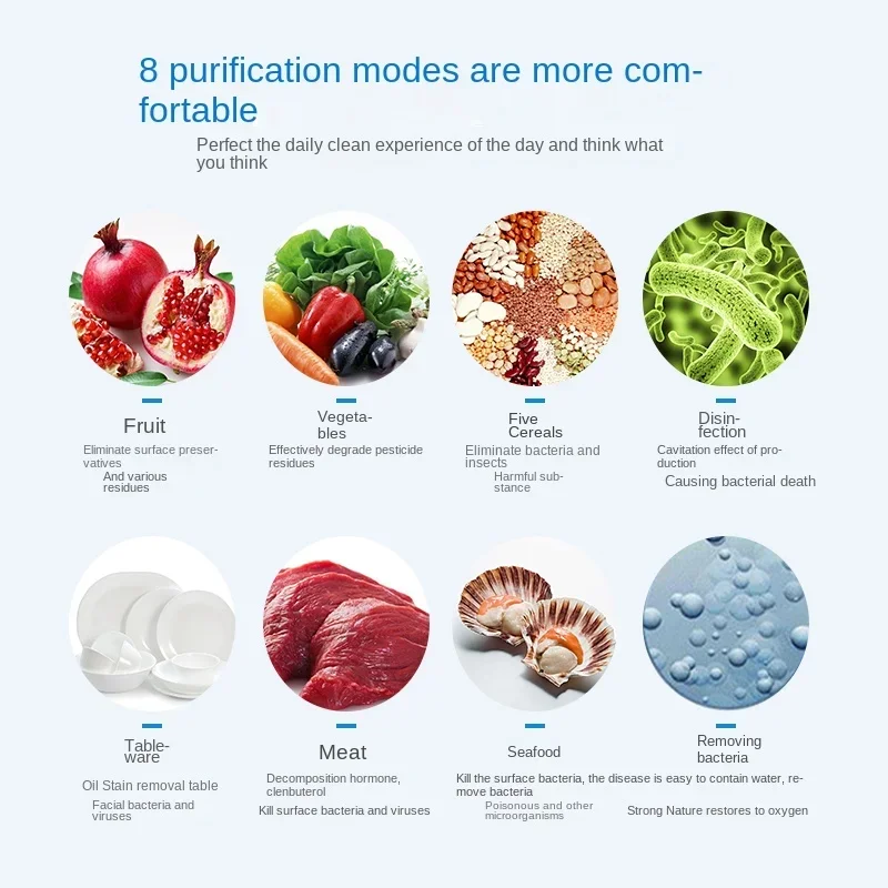 Máquina de limpieza de frutas y verduras, purificador para desinfección de alimentos en el hogar, 220V